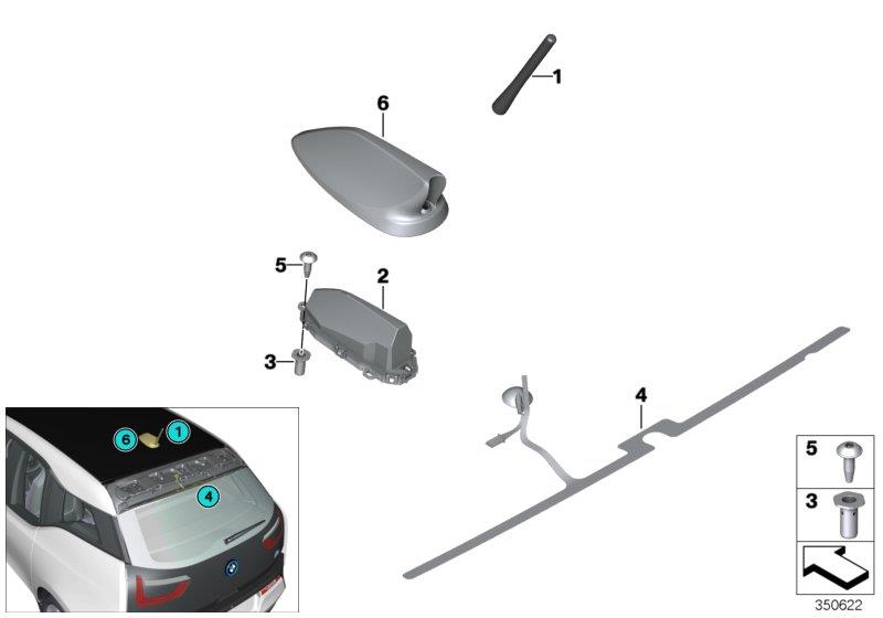 Le diagramme Pièces d"antenne pour votre BMW