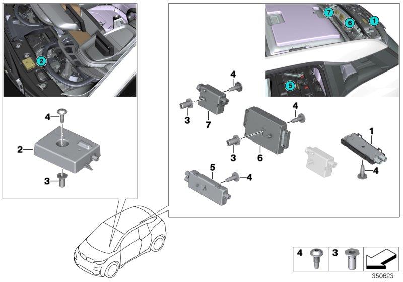 Diagram SINGLE PARTS F ANTENNA-DIVERSITY for your BMW i3  