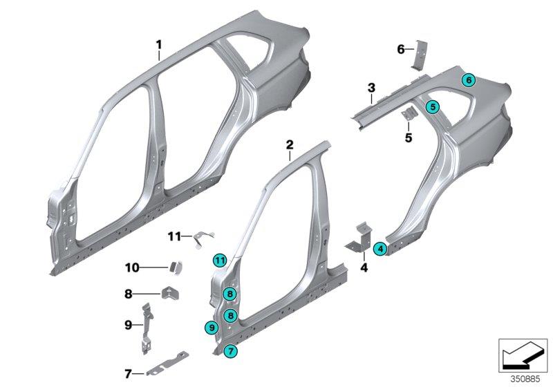 Diagram Body-side frame for your 2017 BMW 328d   