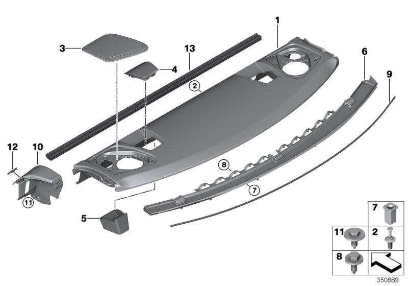 Diagram REAR WINDOW SHELF for your 2018 BMW M6   