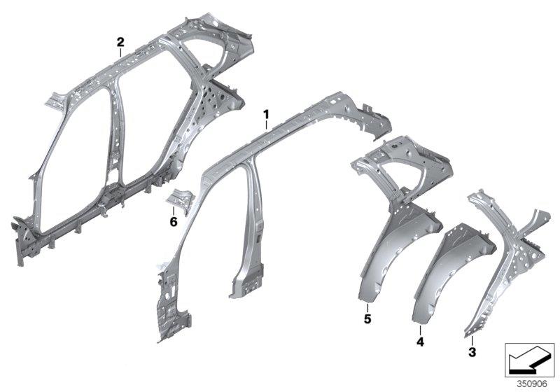 Diagram SINGLE COMPONENTS FOR BODY-SIDE FRAME for your BMW