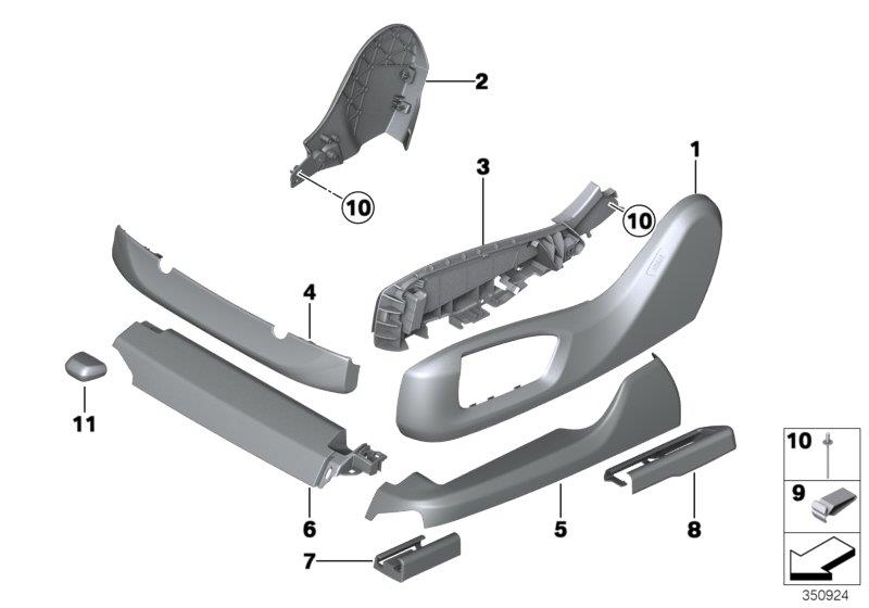 Diagram Seat front seat coverings for your 2012 BMW 650iX   