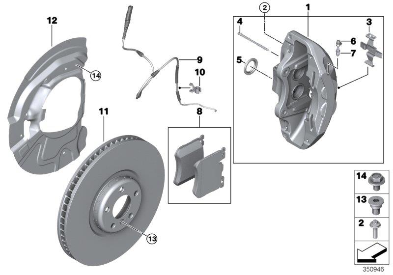 Diagram M Performance front brake - replacement for your 2015 BMW X6   