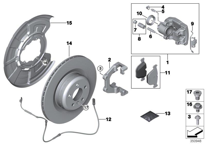 Diagram M Performance rear brake - replacement for your BMW 328d  