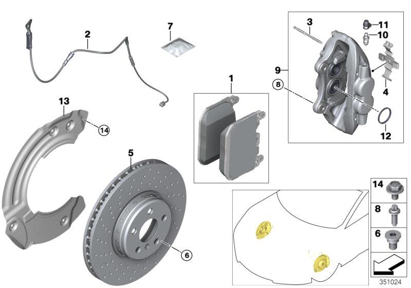 Diagram FRONT WHEEL BRAKE for your BMW