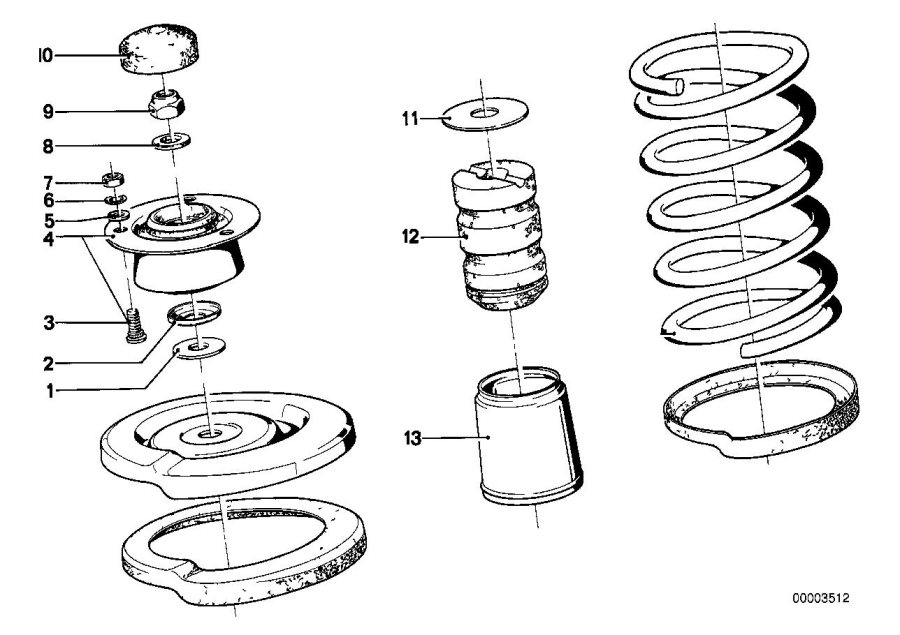 Diagram Guide SUPPORT/SPRING PAD/ATTACHING parts for your 2024 BMW Z4   