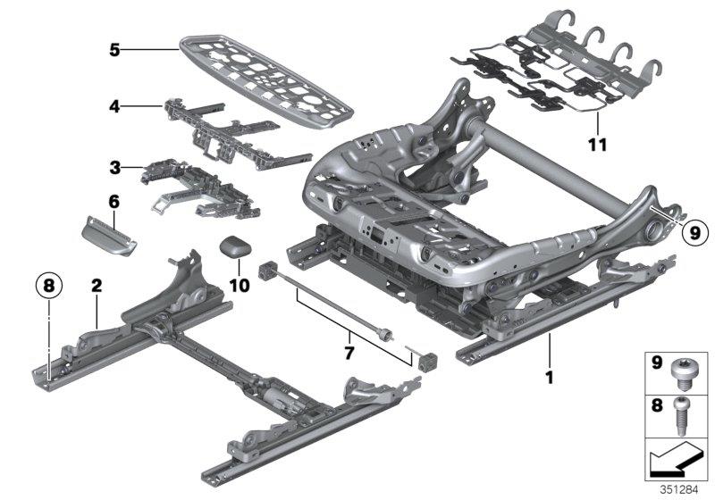 Diagram Seat, front, seat frame for your BMW