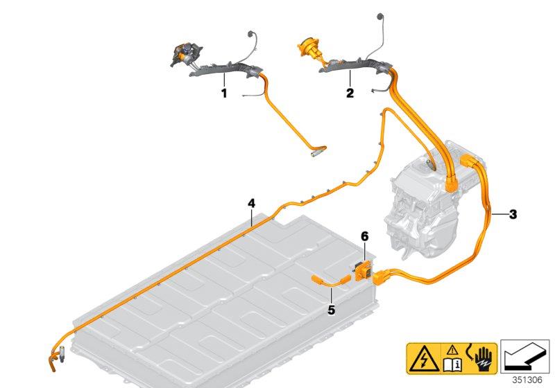 Diagram HV cable set for charge socket for your BMW