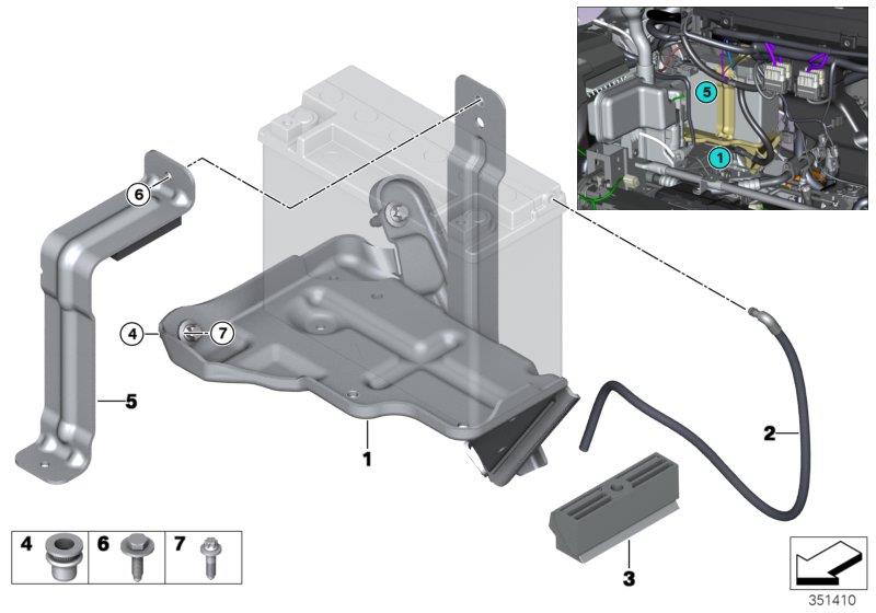 Diagram Battery, surface-mounted parts for your 2018 BMW X2 28iX  