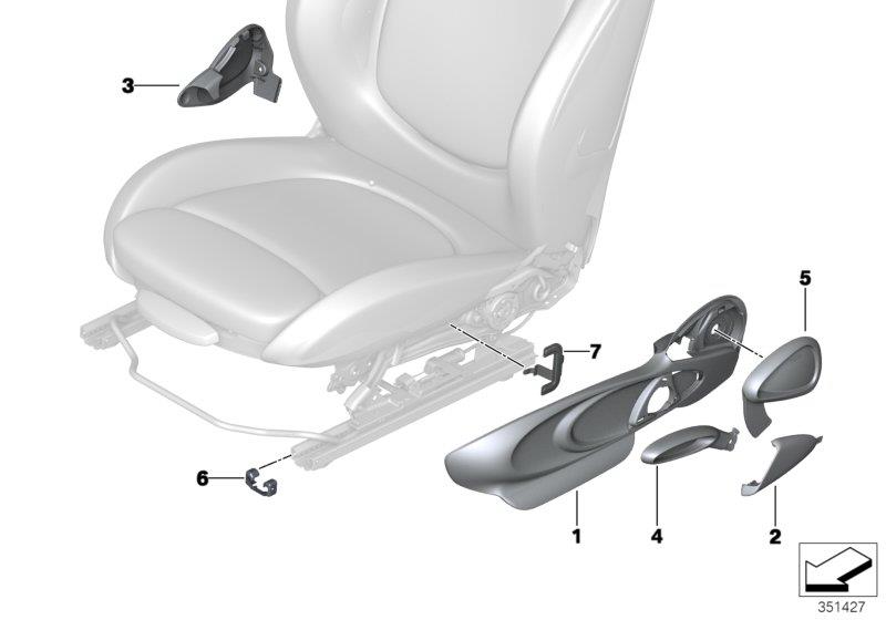 Diagram SEAT FRONT SEAT COVERINGS for your MINI