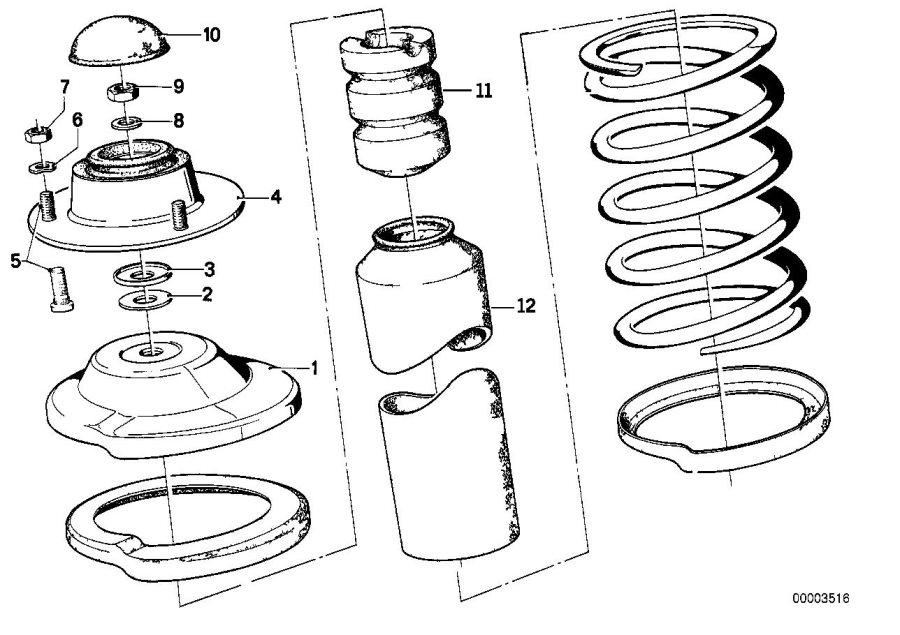 Diagram Guide SUPPORT/SPRING PAD/ATTACHING parts for your 2024 BMW Z4   