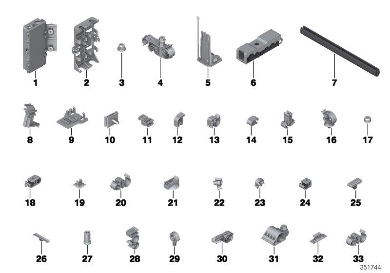 Diagram VARIOUS CABLE HOLDERS for your BMW
