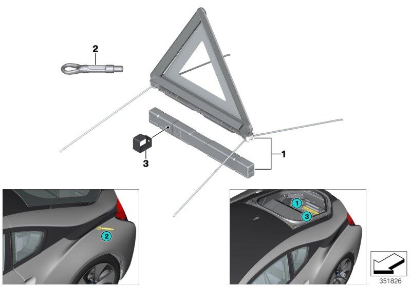Diagram Warning triangle for your BMW