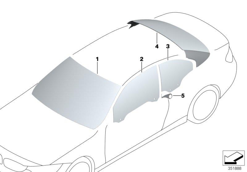 Diagram Glazing for your BMW 530e  