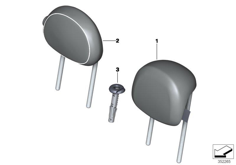 Diagram Rear seat head restraint for your MINI