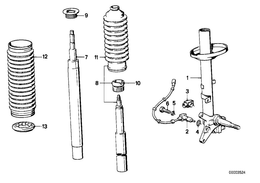 Diagram Front spring STRUT/SHOCK absorber for your 2016 BMW i3  60Ah 