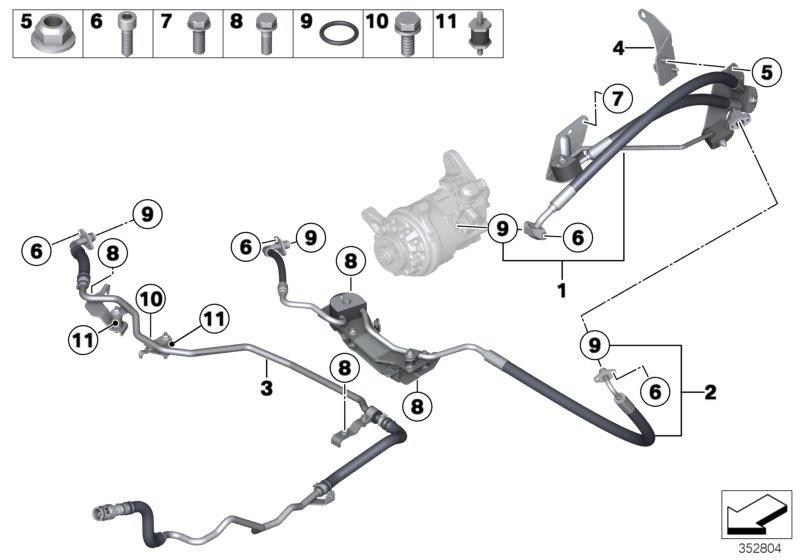 Diagram Fluid lines / Adaptive Drive for your 2010 BMW M6   