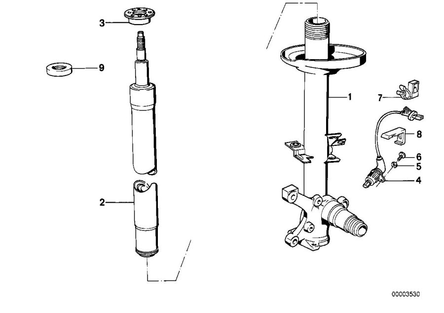 Diagram Front spring STRUT/SHOCK absorber for your 2006 BMW M6   