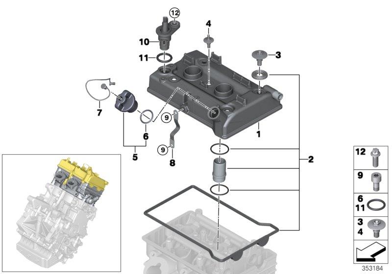 Diagram Cylinder head cover/Mounting parts for your 2018 BMW X2 28iX  