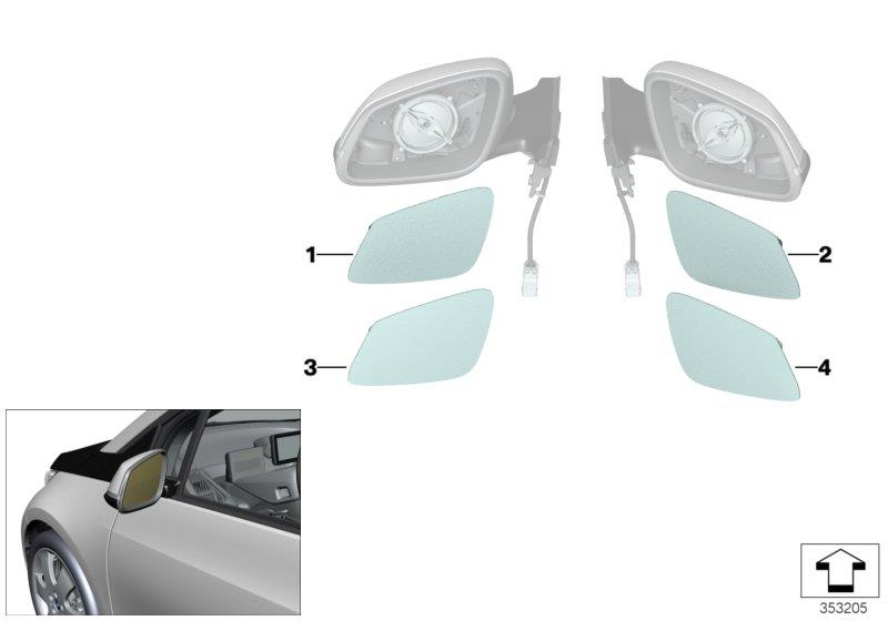 Diagram MIRROR GLASS for your 2021 BMW 840i   