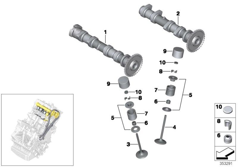 Diagram VALVE TIMING GEAR - CAMSHAFT/VALVES for your 2012 BMW M6   