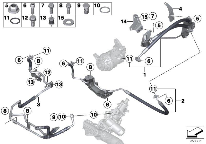 Diagram Oil lines/Adaptive Drive+Active Steering for your 2009 BMW M6   