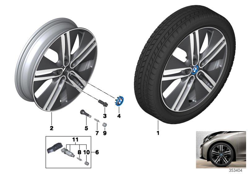 Diagram BMW i LA wheel, Double Spoke 430 - 20" for your 2019 BMW i3  94Ah Rex 