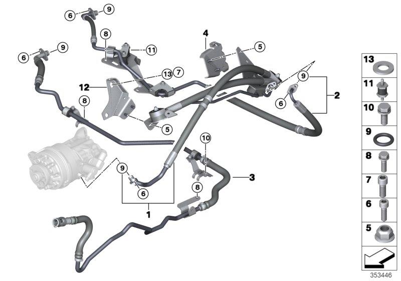 Diagram Fluid lines / Adaptive Drive for your 2009 BMW M6   