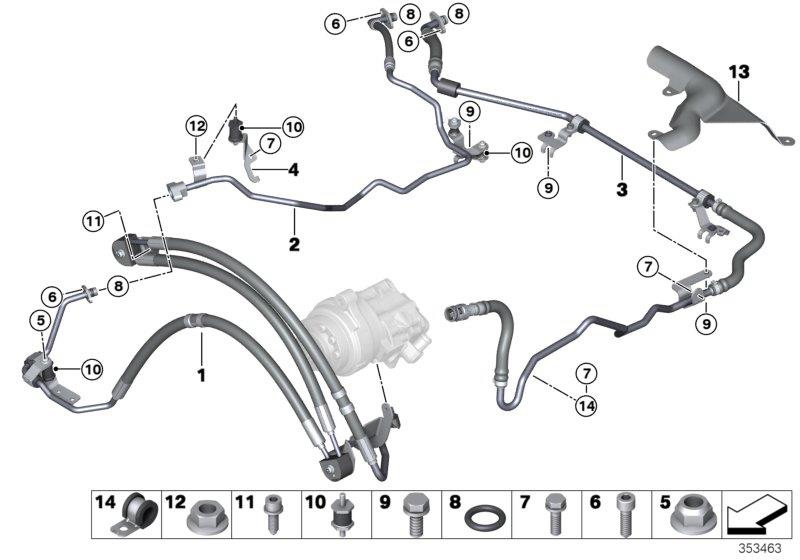 Diagram Fluid lines / Adaptive Drive for your 2023 BMW X3  30eX 