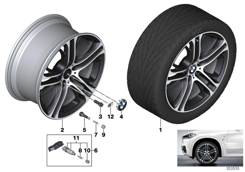 Diagram BMW LA wheel, M Double Spoke 310 for your 2021 BMW X5   