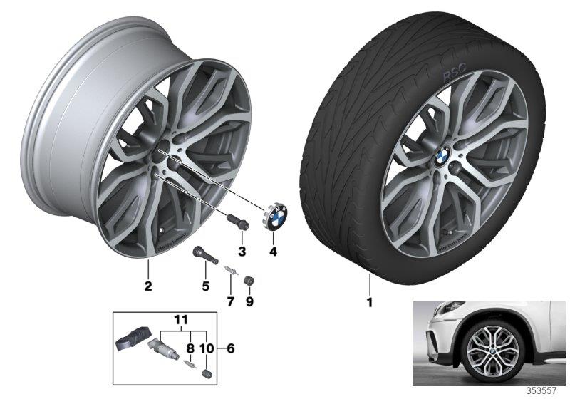 Diagram BMW LA wheel Y Spoke 375 BMW Performance for your BMW X5  