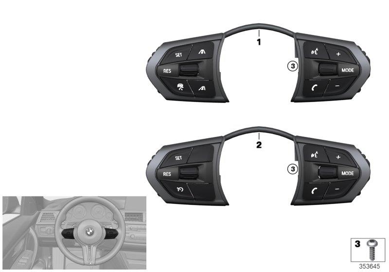 Diagram Switch,st. wheel, multifunction M-Sport for your BMW 440i  