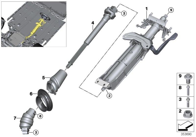 Diagram Steering column man.adjust./Mount. parts for your 2023 BMW X3  30eX 