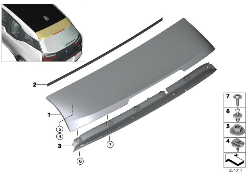 Diagram Rear spoiler for your 2018 BMW X2 28iX  