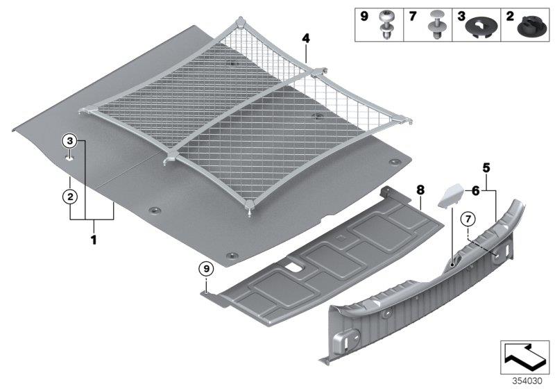 Diagram Trim panel, trunk floor for your BMW