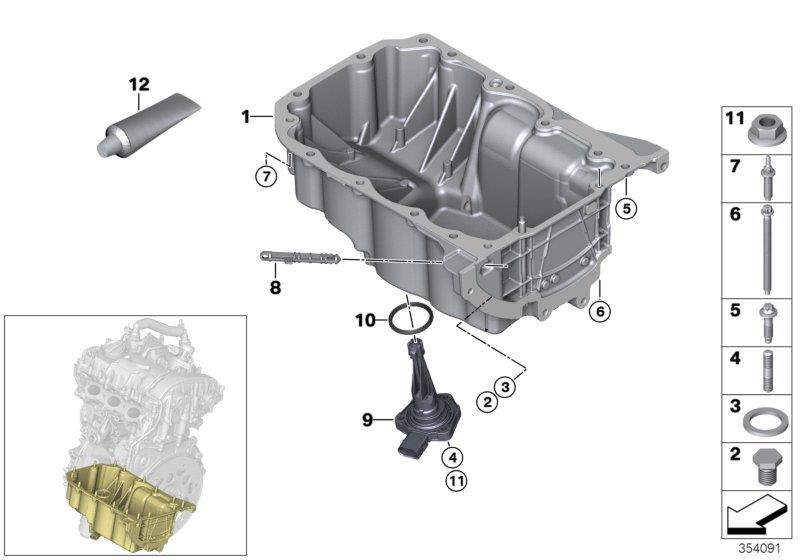 Diagram OIL PAN/OIL LEVEL INDICATOR for your 2000 BMW M5   