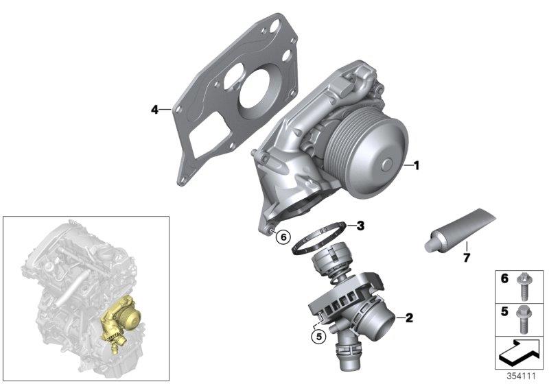 Diagram Waterpump - Thermostat for your BMW M6  