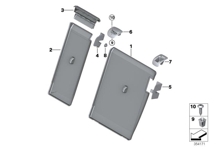 Diagram Seat, rear, backrest trim covers for your BMW