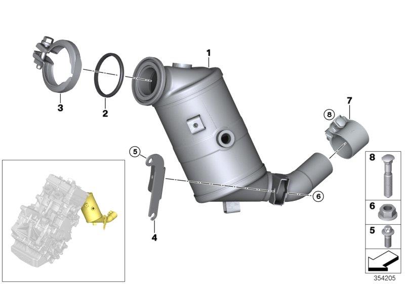 Diagram Engine-side catalytic converter for your BMW i3  