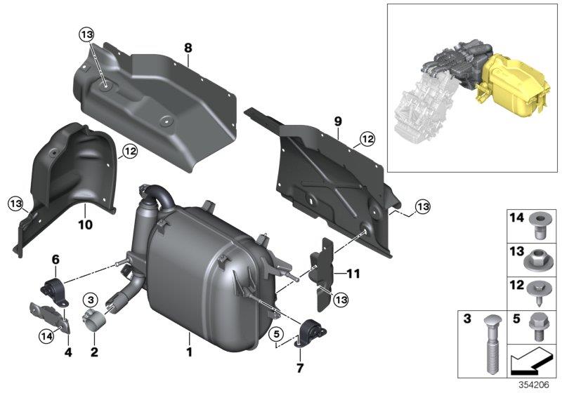 Diagram Exhaust system, rear for your BMW i3  