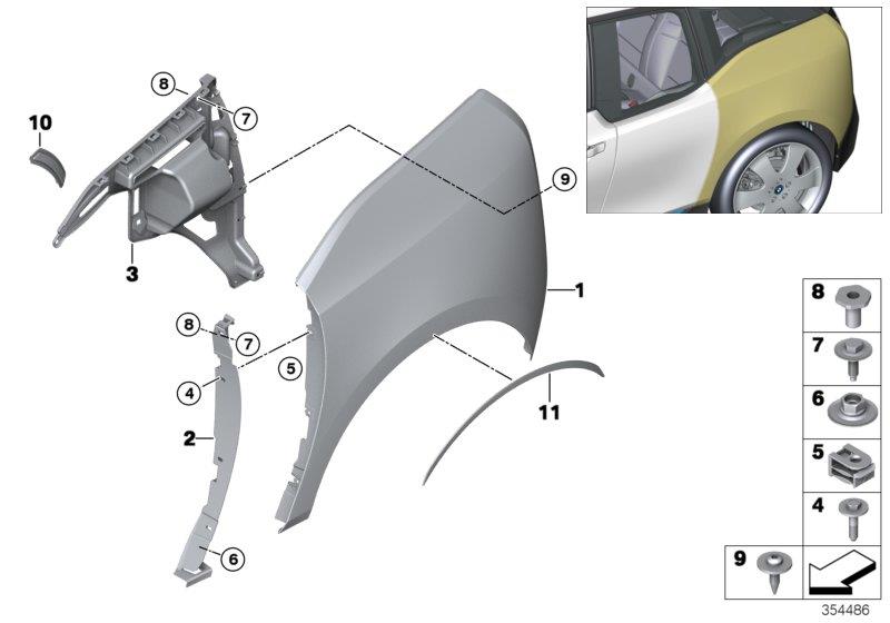 Diagram Rear side panel for your 2010 BMW 528i   