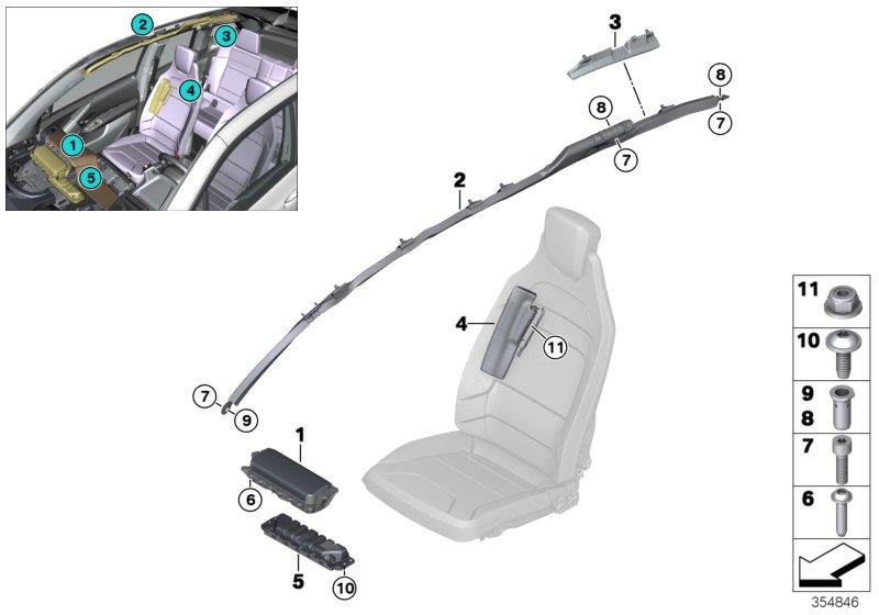 Diagram Airbag for your 2023 BMW X3  30eX 