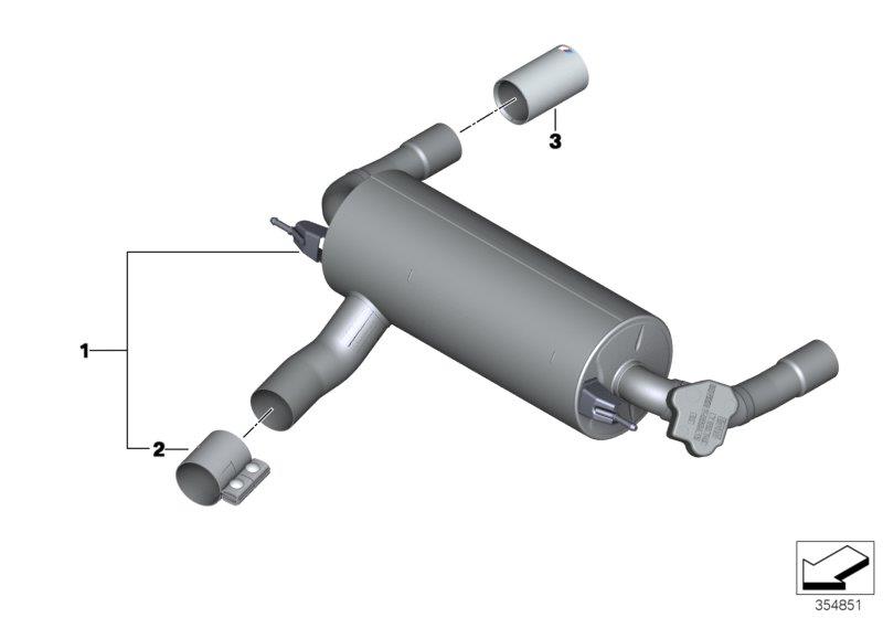 Diagram BMW M Performance muffler - system for your BMW 328dX  