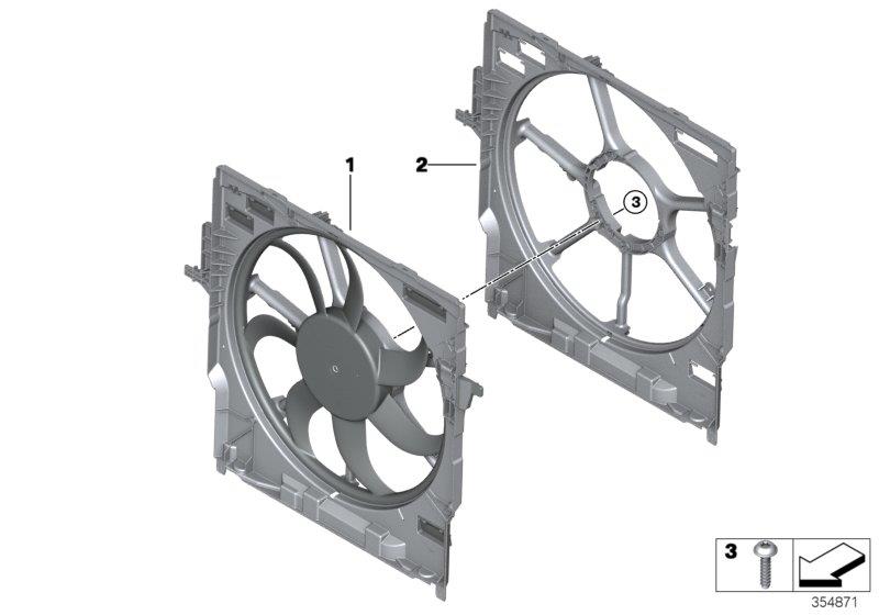 Diagram Fan housing, mounting parts for your 2016 BMW 330e   
