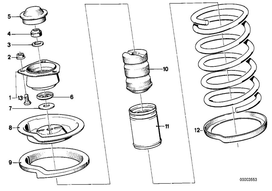 Diagram Guide SUPPORT/SPRING PAD/ATTACHING parts for your 2024 BMW Z4   