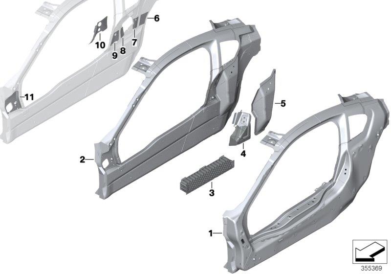 Diagram Side frame section, inner for your 2016 BMW M6   