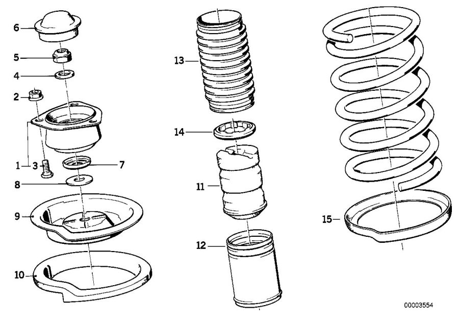 Diagram Guide SUPPORT/SPRING PAD/ATTACHING parts for your 2005 BMW Z4   