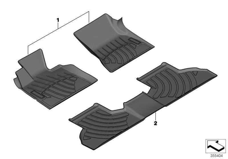 Diagram Plastic Floor Liners for your BMW