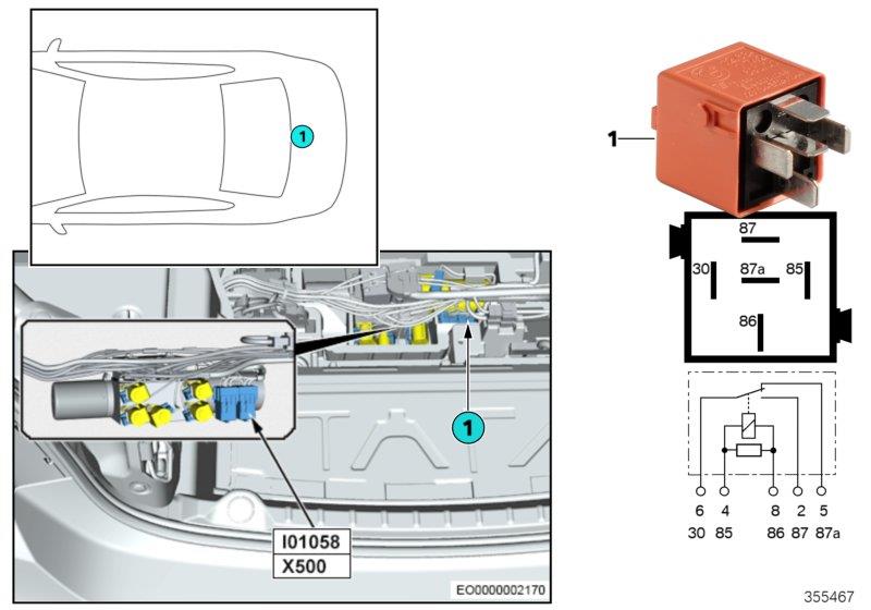 Diagram Relay for hardtop drive 1 I01058 for your BMW