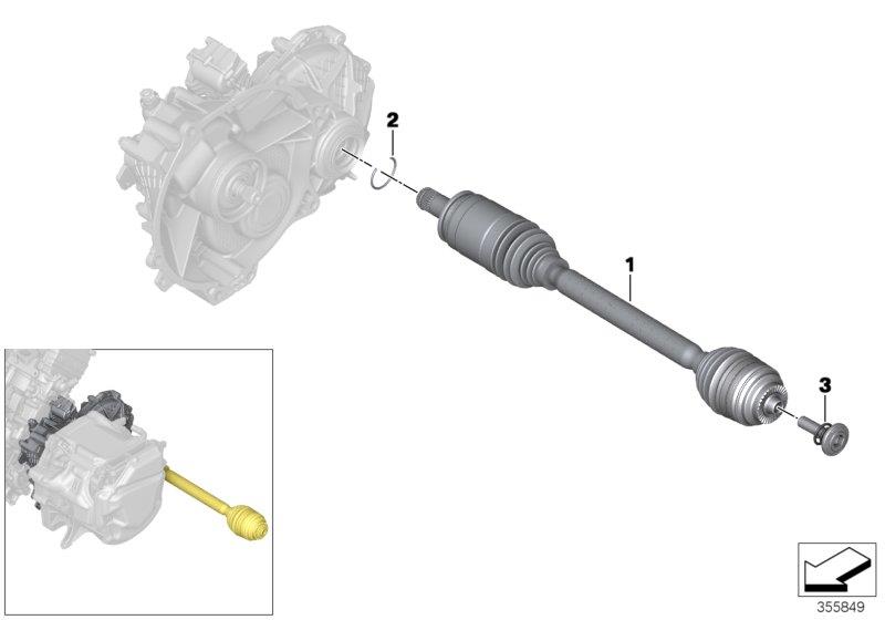 Diagram E-transmission output shaft for your BMW